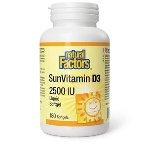 Natural Factors Vitamin D3 2500 IU / SunVitamin D3  180 capsule