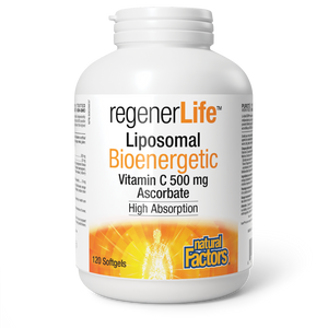 Natural Factors RegenerLife Liposomal Bioenergetic Vitamin C offers stomach-friendly vitamin C to support healthy aging and immune function.