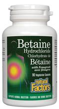Load image into Gallery viewer, Natural Factors Betaine Hydrochloride supports digestion