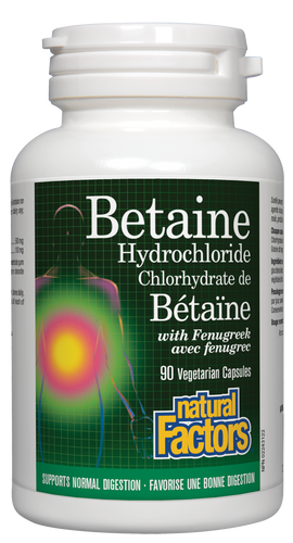 Natural Factors Betaine Hydrochloride supports digestion