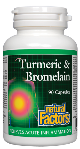 Natural Factors Turmeric &Bromelain is a combination of two powerful anti-inflammatory agents. These capsules are safe, effective, and very useful for the reduction and relief of acute inflammation within the digestive tract or other areas of the body.