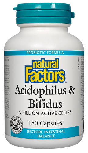 Natural Factors Acidophilus & Bifidus 5 Billion Active Cells