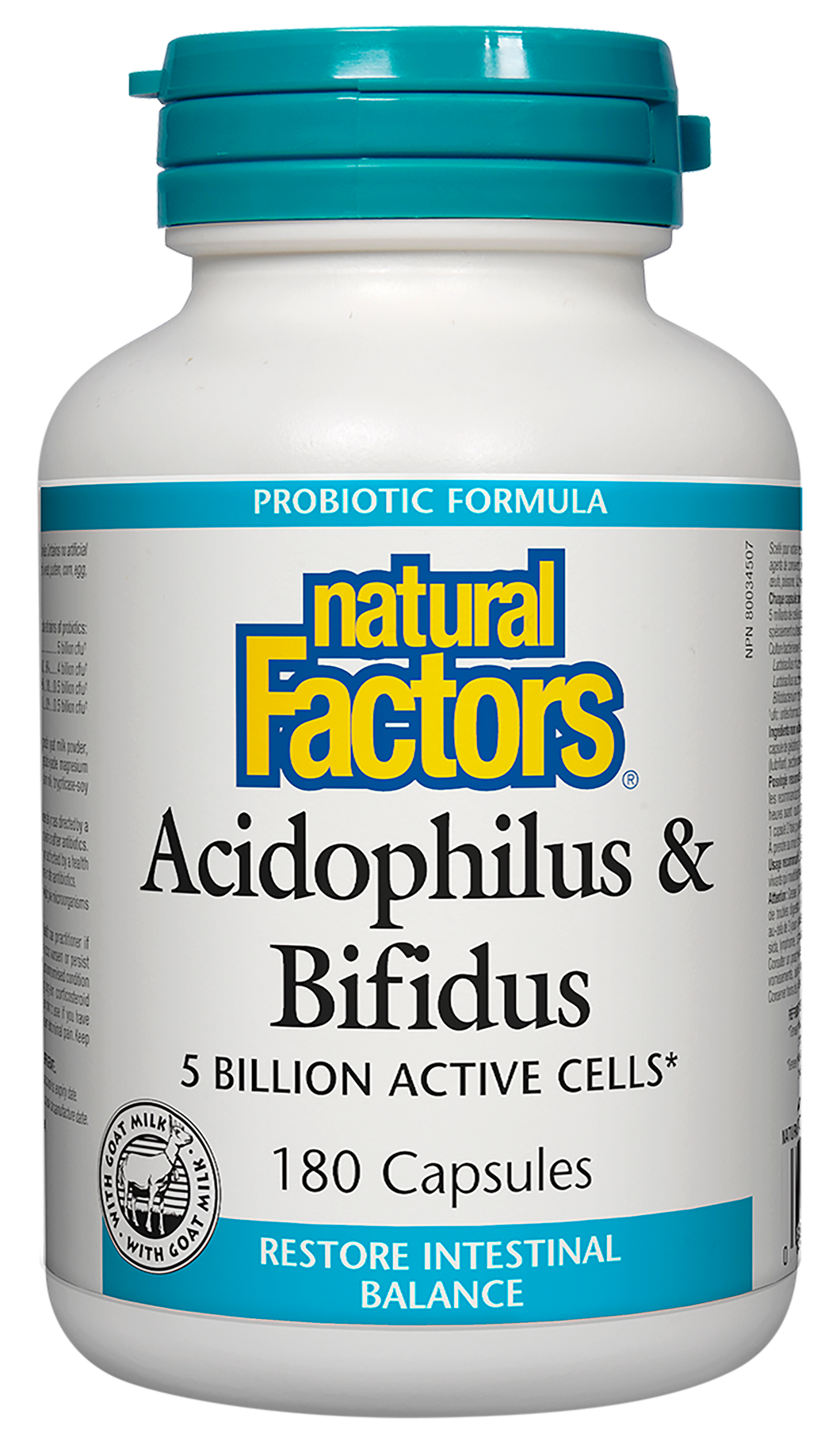 Natural Factors Acidophilus & Bifidus 5 Billion Active Cells