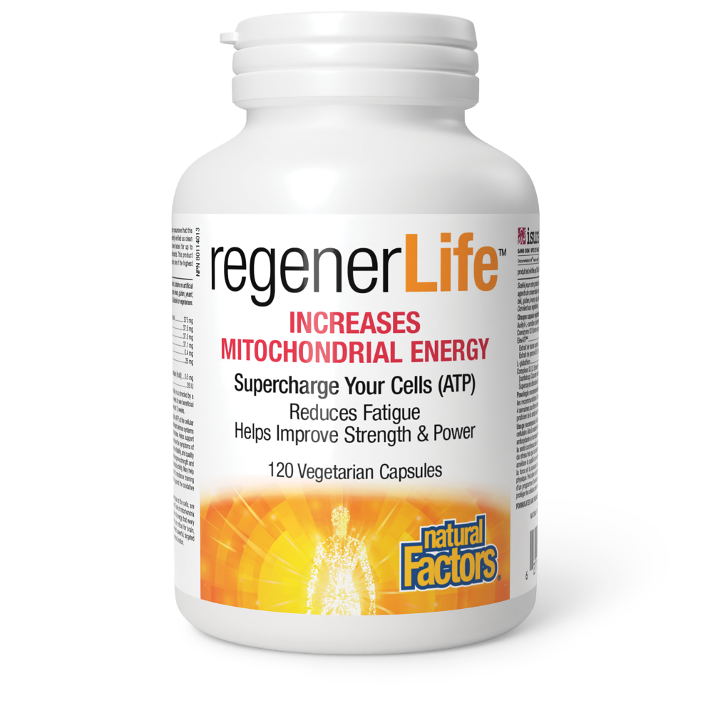 Natural Factors regenerLife is a mitochondrial optimization formula, supercharge your cells