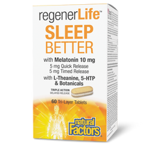Load image into Gallery viewer, RegenerLife Sleep Better, Promotes a longer, better quality of sleep for improved overall health Addresses sleep concerns associated with age-related declines in melatonin and sleep disruptions