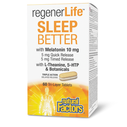 RegenerLife Sleep Better, Promotes a longer, better quality of sleep for improved overall health Addresses sleep concerns associated with age-related declines in melatonin and sleep disruptions