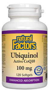 Natural Factors Ubiquinol Active CoQ10 is the active form of coenzyme Q10 which is naturally produced by our cells and is significantly better absorbed, particularly as we age. CoQ10 helps maintain cardiovascular health and offers antioxidant protection for the maintenance of good health.