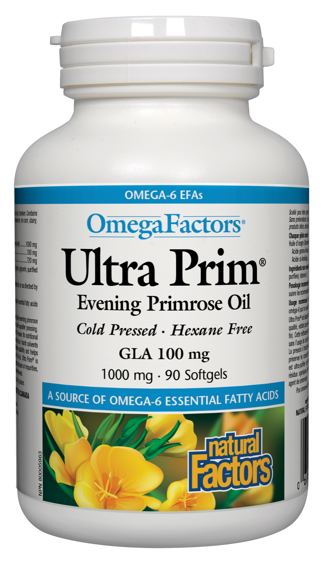 OmegaFactors Ultra Prim Evening Primrose Oil is a rich source of gamma-linolenic acid for optimal health. This ultra-purified, cold-pressed evening primrose oil is a great option for improving hormone balance, relieving inflammation, and nourishing the skin, as well as supporting cardiovascular and eye health.