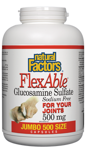 FlexAble Glucosamine Sulfate is a sodium-free formula for joint and cartilage support. It stimulates the formation of key components of cartilage, reduces joint pain, and protects against the deterioration of cartilage from chronic joint diseases. 