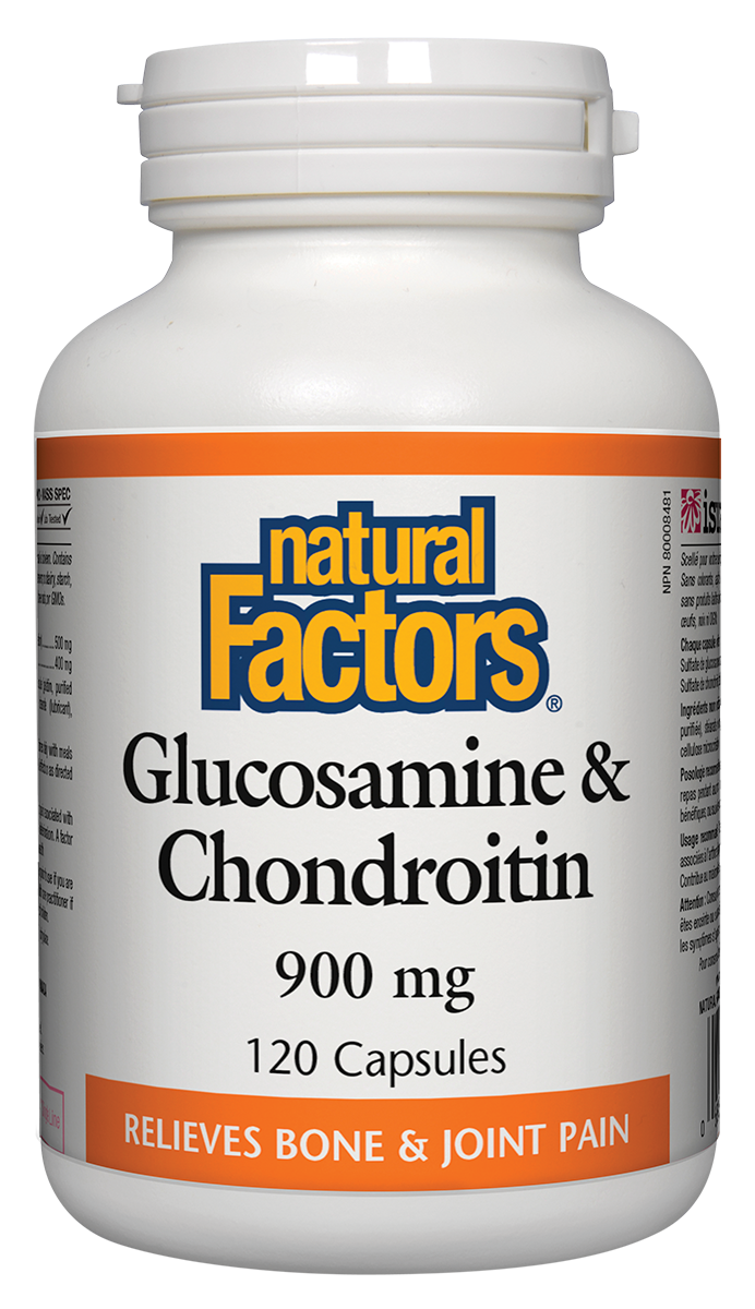 Natural Factors Glucosamine and Chondroitin Sulfate helps relieve the joint pain of osteoarthritis and protects against cartilage deterioration. It is the most natural and successful choice for optimizing joint health and function because it provides the nutrients needed for enhanced joint lubrication, building new connective tissue, and strengthening cartilage.