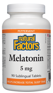 Melatonin works with the body’s natural cycles to safely and effectively reset your “biological clock”, helping you fall asleep faster, increasing the quality and duration of sleep, supporting REM sleep, and reducing daytime fatigue. Natural Factors Melatonin, from non-animal sources, comes in a sublingual tablet to ensure fast, consistent absorption.