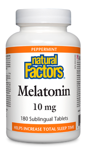 Melatonin works with the body’s natural cycles to effectively reset your “biological clock”, helping you fall asleep faster, increasing the quality and duration of sleep, supporting REM sleep, and reducing daytime fatigue. Natural Factors Melatonin, from non-animal sources, comes in a sublingual tablet to ensure fast, consistent absorption.
