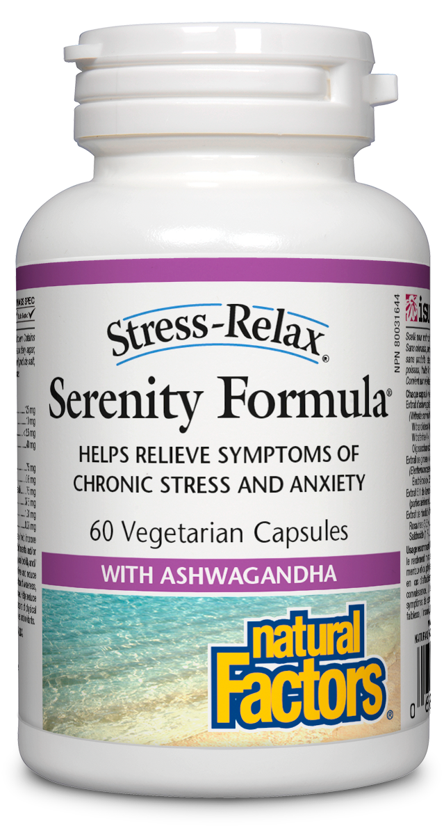 Stress-Relax Serenity Formula® is a unique mix of adaptogenic herbs designed to promote emotional well-being and to help the body cope with symptoms of stress naturally. It is the ideal formula for those suffering from adrenal exhaustion and other health issues caused by anxiety and chronic daily stress.