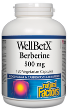 Load image into Gallery viewer, Overview WellBetX Berberine contains a natural compound extracted from barberry roots. The unique way in which berberine acts on the body makes it a useful natural option for supporting blood sugar balance. Modern evidence shows berberine plays a role in blood sugar metabolism, and supports cardiovascular health by maintaining healthy blood lipid levels.