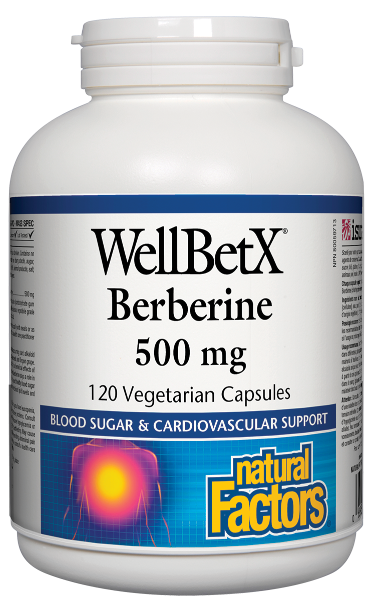Overview WellBetX Berberine contains a natural compound extracted from barberry roots. The unique way in which berberine acts on the body makes it a useful natural option for supporting blood sugar balance. Modern evidence shows berberine plays a role in blood sugar metabolism, and supports cardiovascular health by maintaining healthy blood lipid levels.