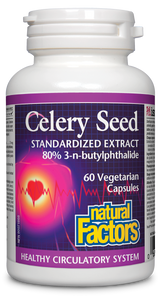 Natural Factors Celery Seed is traditionally used in herbal medicine as a diuretic and carminative, celery seed helps promote a healthy circulatory system by having a positive effect on blood pressure. 