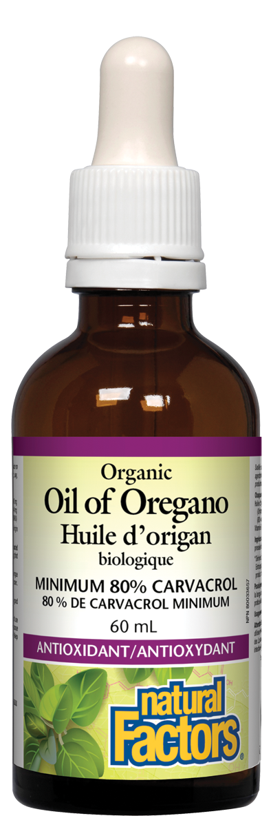 Natural Factors Oil of Oregano is a potent herbal antimicrobial that effectively tackles bacterial, yeast, fungal, and parasitic infections. It offers powerful antioxidant protection and immune system support, and helps relieve various respiratory conditions. 