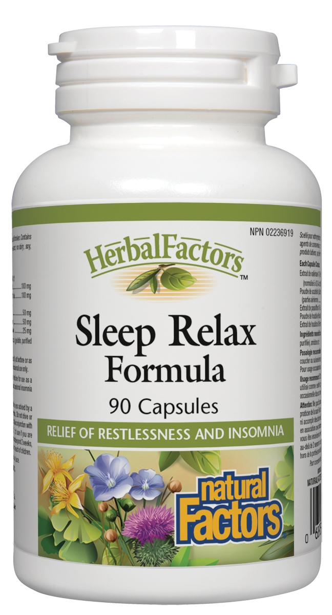 Sleep Relax Formula contains standardized extracts of valerian, passion flower, hops, and skullcap that help calm the nervous system and provide a mild sedative action for a good night’s sleep. Valerian is known for its calming effects, while passion flower and hops address anxiety and insomnia. Skullcap is a traditional nervous system tonic.