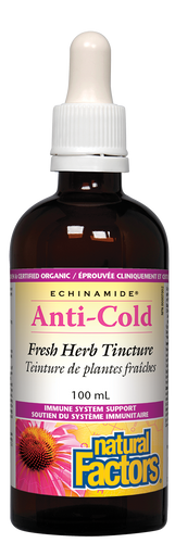 Natural Factors ECHINAMIDE Echinacea Fresh Herb Tincture contains clinically proven and certified organic echinacea, used in herbal medicine to help fight off infections, especially of the upper respiratory tract. It has been shown to help relieve symptoms and shorten the duration of infections.
