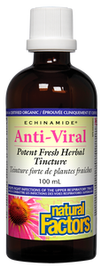 Natural Factors ECHINAMIDE® Anti-Viral Potent Fresh Herbal Tincture harnesses the power of nature to help you fight viruses. A proprietary blend of clinically proven ECHINAMIDE with well-researched antiviral herbs, this formula helps relieve symptoms and shorten the duration of colds and flu.