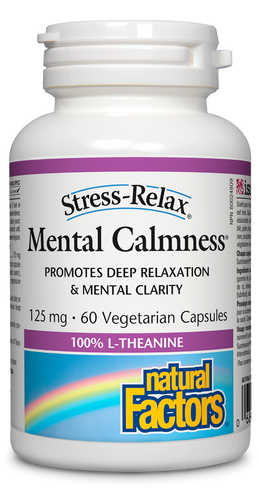 Stress-Relax Mental Calmness contains Suntheanine® L-theanine, an amino acid from green tea that promotes deep relaxation and mental clarity. Producing an alert yet relaxed state of mind, it is an ideal formula for adults who want to improve symptoms of occasional and daily stress in a natural, non-habit -forming way.