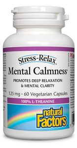 Stress-Relax Mental Calmness contains Suntheanine® L-theanine, an amino acid from green tea that promotes deep relaxation and mental clarity. Producing an alert yet relaxed state of mind, it is an ideal formula for adults who want to improve symptoms of occasional and daily stress in a natural, non-habit -forming way.