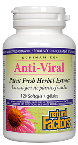 Natural Factors ECHINAMIDE® Anti-Viral Potent Fresh Herbal Tincture harnesses the power of nature to help you fight viruses. A proprietary blend of clinically proven ECHINAMIDE with well-researched antiviral herbs, this formula helps relieve symptoms and shorten the duration of colds and flu.