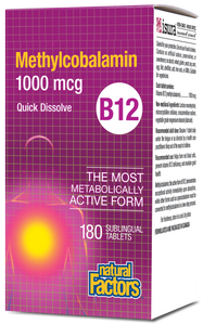 Natural Factors Methylcobalamin B12 provides vitamin B12 in its most bioactive form. This one-per-day sublingual formula supports the normal function of the immune system, energy metabolism, red blood cell formation, and helps maintain good health. 