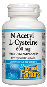 Natural Factors N-Acetyl-L-Cysteine NAC 600mg capsules Terrens Wellness Centre Natural Factors N-Acetyl-L-Cysteine NAC 600mg capsules Terrens Wellness Centre