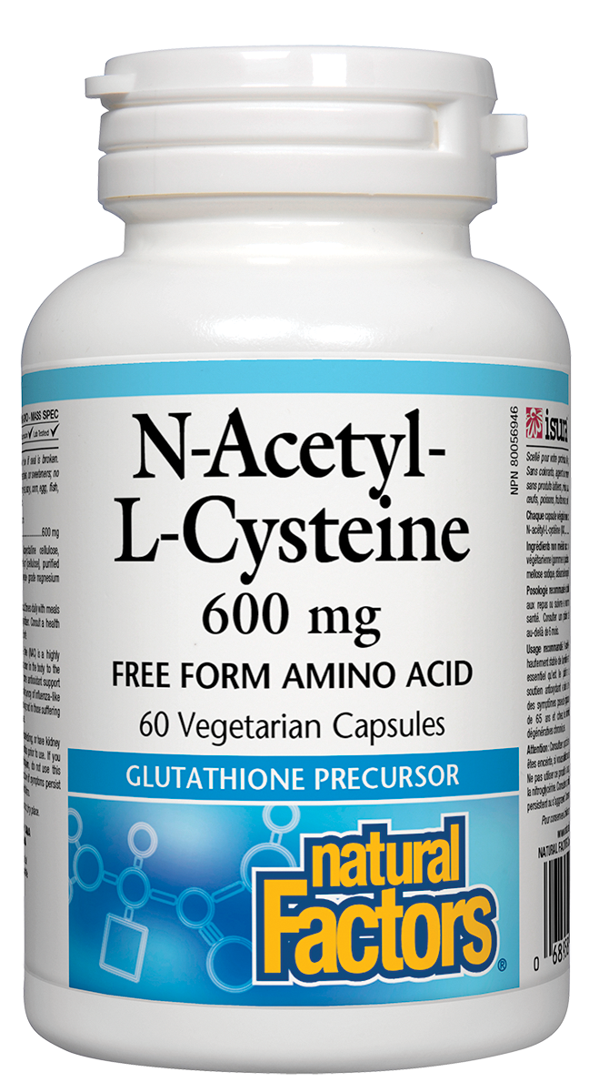Natural Factors N-Acetyl-L-Cysteine NAC 600mg capsules Terrens Wellness Centre Natural Factors N-Acetyl-L-Cysteine NAC 600mg capsules Terrens Wellness Centre