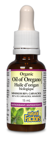 Natural Factors Oil of Oregano is a potent herbal antimicrobial that effectively tackles bacterial, yeast, fungal, and parasitic infections. It offers powerful antioxidant protection and immune system support, and helps relieve various respiratory conditions.