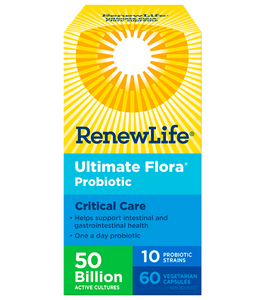 Ultimate Flora® Critical Care 50 Billion is a one-a-day probiotic that helps to support intestinal and gastrointestinal health.
