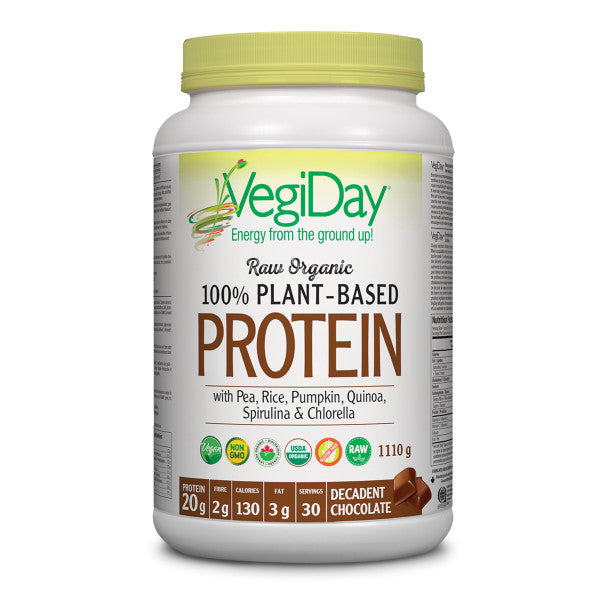 VegiDay Raw Organic 100% Plant-Based Protein Decadent Chocolate