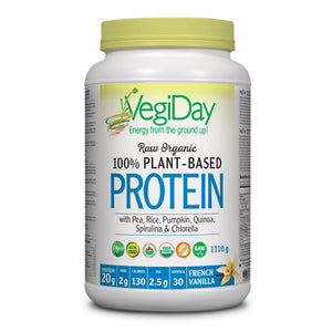 VegiDay Raw Organic 100% Plant-Based Protein French Vanilla