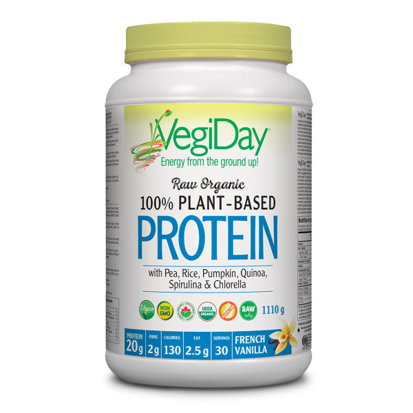 VegiDay Raw Organic 100% Plant-Based Protein French Vanilla