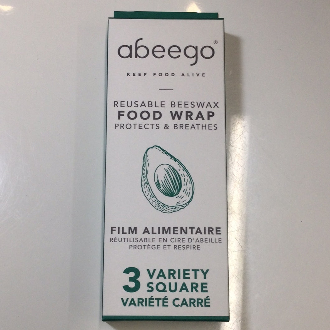 Abeego Reusable Beeswax Food Wrap 3 Pack