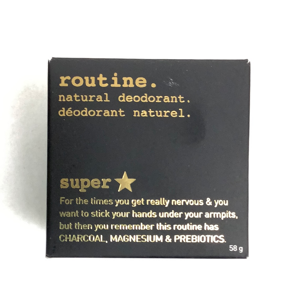 Routine Super Star Natural Deodorant- Charcoal & Magnesium + Prebiotics