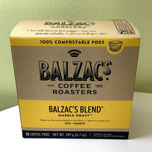 Balzac’s 100% Compostable Coffee Pods ‘Balzac’s Blend Marble Roast’ Bold
