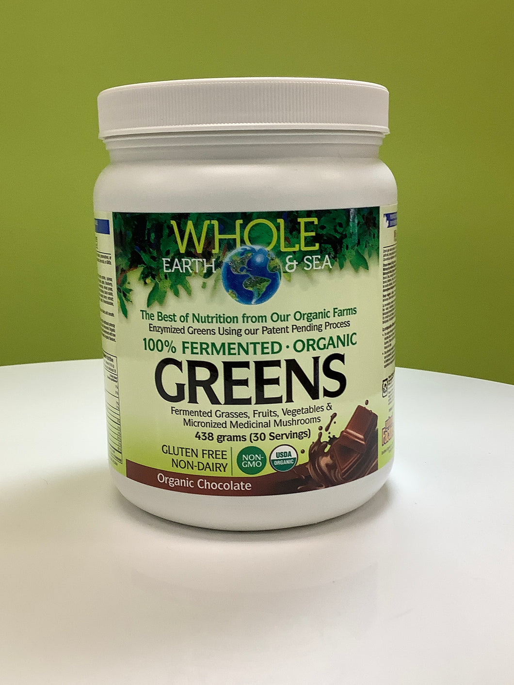 Whole Earth and Sea Fermented Greens Powder Chocolate