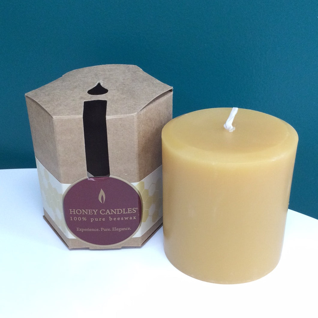 Honey Candles 100% Beeswax Natural Pillars