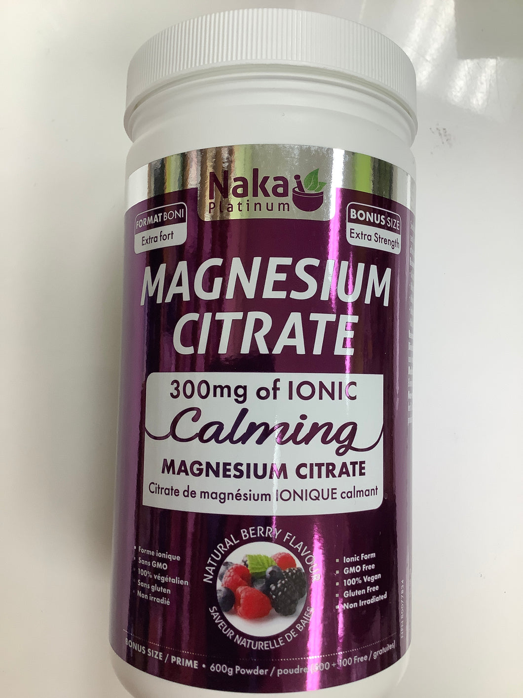 Naka Magnesium Citrate Natural Berry Powder 600g