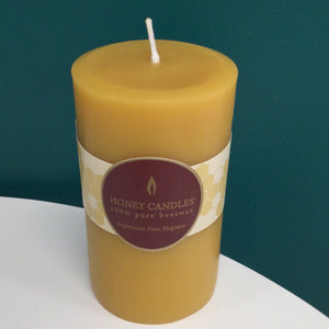 Honey Candles 100% Beeswax Natural Pillars