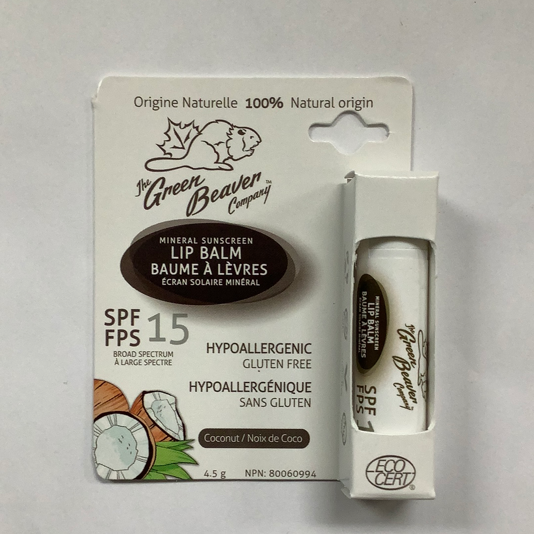 The Green Beaver Company Mineral Sunscreen Lip Balm