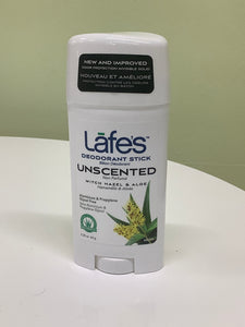 Lafe’s Unscented Deodorant Stick Witch Hazel & Aloe