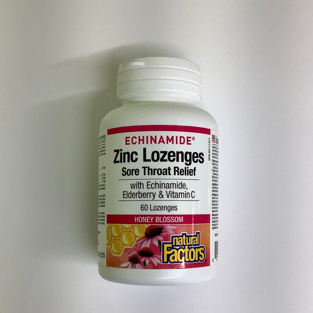 Natural Factors Zinc Lozenges Sore Throat Relief