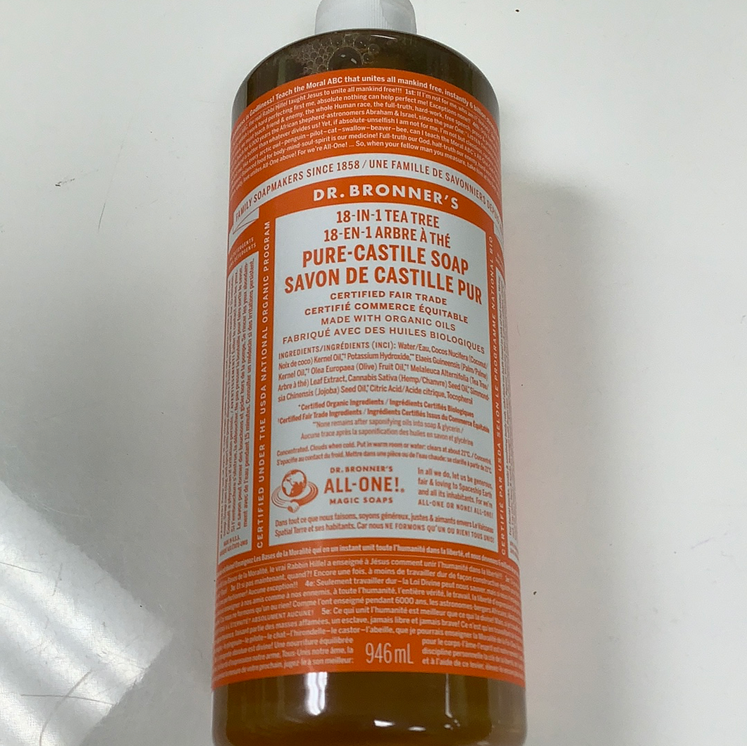 Dr. Bronner’s 18-in-1 Tea Tree Pure Castile Soap
