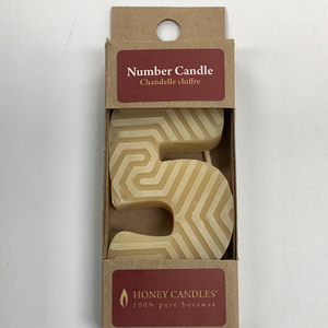 Honey Candles 100% Beeswax Number Candles