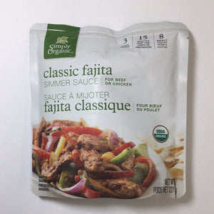 Simply Organic Classic Fajita Simmer Sauce