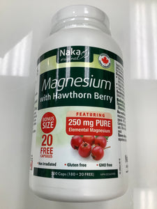 Naka Magnesium with Hawthorn Berry 200’s