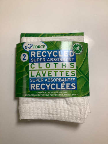 Eco Force Recycled Super Absorbent Cloths -2pk